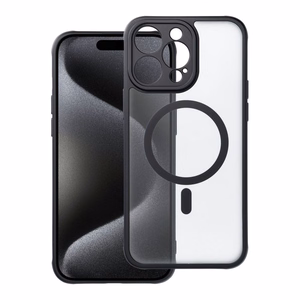 Dėklas telefonui – pilnai matinis magnetinis dėklas, suderinamas su MagSafe IPHONE 15 Pro Max, juodas