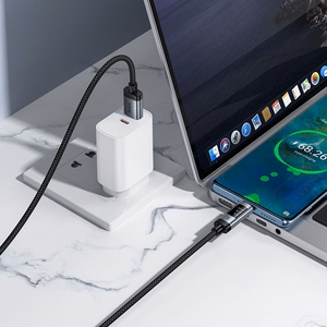 Kabelis (m) - su skaitmenine indikacija USB A į USB C Hoco PD 6A 100W 1,2 m U148 juodas (m)