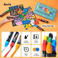 Akriliniai markeriai - flomasteriai ARRTX Jumbo, 10 spalvų