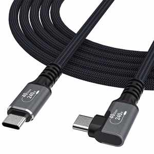 Wozinsky WPS2-UY41S USB-C Thunderbolt 4 240W kampuotas kabelis 2m - juodas