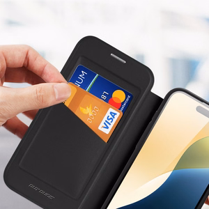 Dux Ducis Skin X Pro iPhone 16 dėklas su MagSafe ir atveriamu dangčiu - juodas