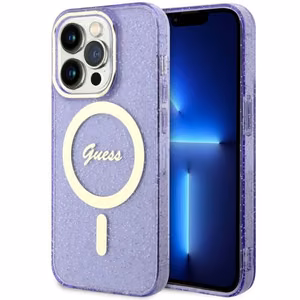Guess GUHMP14XHCMCGU iPhone 14 Pro Max 6.7" purple/purple hardcase Glitter Gold MagSafe