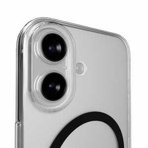 Puro Lite Mag TPU+PC dėklas suderinamas su MagSafe iPhone 17 - skaidrus su juodu žiedu