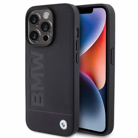 BMW Odinis Hot Stamp dėklas telefonui iPhone 15 Pro Max - juodas