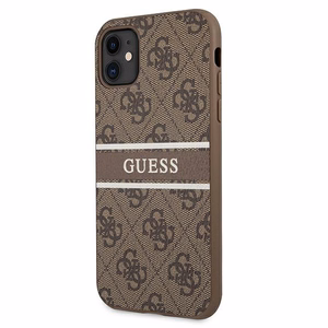 Guess 4G Stripe dėklas telefonui iPhone 11 / Xr 6.1" - Rudas