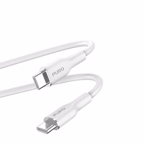 Силиконовый кабель Puro Soft USB-C USB-C 60W 1.5 м - белый