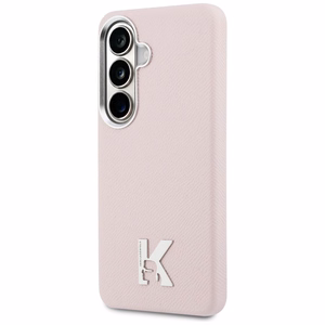 Dėklas Karl Lagerfeld K Metal Logo MagSafe Samsung Galaxy S26 rožinis