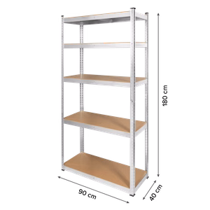Металлический складской стеллаж Rebel 180 x 90 x 40, серебристый