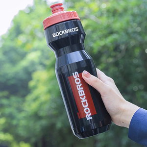 Rockbros 750 ml dviračio gertuvė - skaidri juoda su raudonu antgaliu