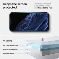Spigen Glas.tR EZ Fit grūdintas stiklas iPhone 13 / 13 Pro / 14 / 16e