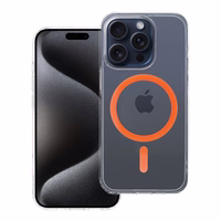 Drop Glue spalvingas žiedinis magnetinis dėklas telefonui, suderinamas su MagSafe, skirtas IPHONE 15 PRO, oranžinis