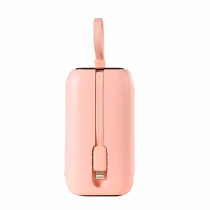 Išorinė baterija Joyroom JR-L012 rožinė 10000mAh (PD 22.5W) + integruoti Type-C / Lightning laidai