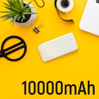 Išorinė baterija Wozinsky Li-Po 10000mAh 2x USB balta (WPBWE1)