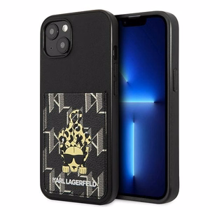 Чехол Karl Lagerfeld Karlimals Cardslot для iPhone 13 — чёрный