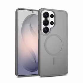Crong Hybrid Matte Magnetic - MagSafe dėklas Samsung Galaxy S26 Ultra (pilkas)