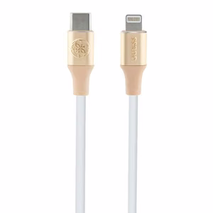 Guess Ebossed Logo кабель USB-C Lightning 1.5м быстрая зарядка - золотой