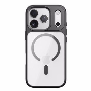Rock Guard serijos magnetinis dėklas telefonui Iphone 17 Pro skaidrus-juodas