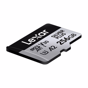 „Lexar High-Performance Silver Plus“ microSDXC atminties kortelė, 256 GB + adapteris