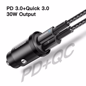 Automobilinis įkroviklis Essager Gyro Mini mėlynas 30W (2xQC3.0)