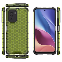 Honeycomb dėklas šarvuotas dėklas su TPU buferiu Xiaomi Redmi K40 Pro+ / K40 Pro / K40 / Poco F3 žalias