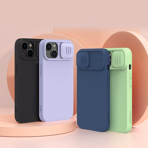 Nillkin CamShield Silky Silikoninis dėklas iPhone 14 Plus dėklas su kameros apsauga violetinis
