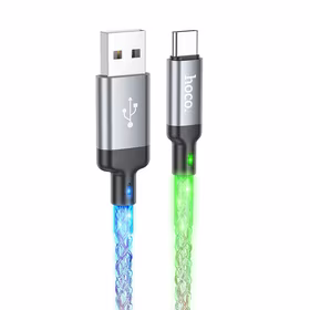 Kabelis USB A į USB C Hoco 3A 1 m U112 pilkas