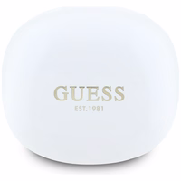 Belaidės ausinės TWS Guess Flat Classic Logo Galvanizuotos baltos spalvos
