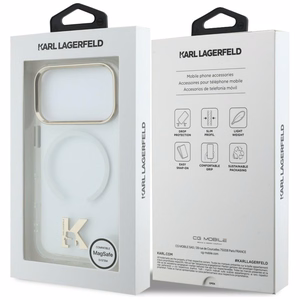 Karl Lagerfeld IML K Head Logo MagSafe Dėklas for iPhone 17 Pro Max - Clear