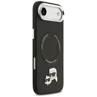 KARL LAGERFELD dėklas telefonui IPHONE 17 Air, suderinamas su magnetiniu MagSafe (KLHMP17MPSMLRKCK, PU K&C PINS) juodas