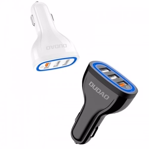 Automobilinis įkroviklis Dudao R7S QC3.0 Quick Charge 18W juodas (jungtys: 3xUSB)
