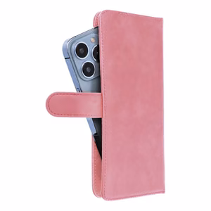 Universalus knygos tipo dėklas BENDRAS dydis S iPhone 12 / 13 / Samsung S6 / A5 2016 / Xcover 4 / S22 / Huawei P8 2017 rožinis