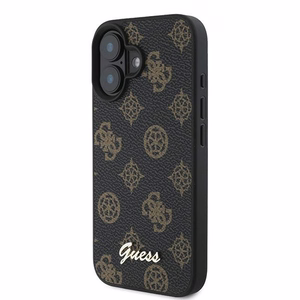 Dėklas telefonui Guess Peonijos šriftas MagSafe iPhone 16 Plus - juodas