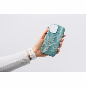 FORCELL F-PROTECT Mirage, karinio lygio dėklas su MagSafe, suderinamas su IPHONE 15 PRO MAX žalias marmuras