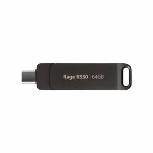 USB atmintinė PATRIOT Rage R550 64GB 100 MB/S USB A+C pasukama (PE64GR550DSAD) juoda
