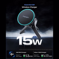 "Spigen EV15MAQ Essential Qi2 MagSafe" automobilio oro ventiliacijos laikiklis - juodas