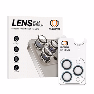 Apsauginis stiklas Tel Protect 3D Lens ant kameros Iphone 13 Pro/13 Pro Max mėlynas (3 lęšiai)