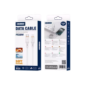 JELLICO laidas B29 USB-C - Lightning PD 30W 1M baltas