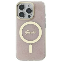 Guess IML 4G Magnetinis dėklas telefonui iPhone 16 Pro - rožinis