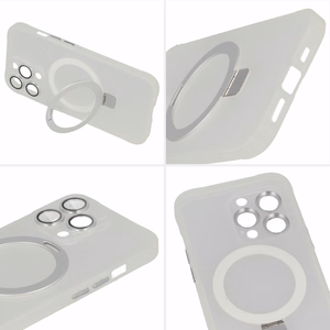 Dėklas telefonui su stovu MagSafe Iphone 12 Pro (m) - sidabrinis