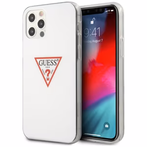 Guess GUHCP12MPCUCTLWH iPhone 12/12 Pro 6.1" baltas kietas dėklas Triangle kolekcija