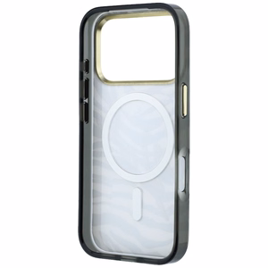 Karl Lagerfeld IML Signature Zebra Glitter MagSafe dėklas, skirtas iPhone 17 Pro / 18 Pro – auksinis