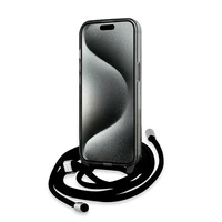 Karl Lagerfeld IML Crossbody Monogram Karl & Choupette Head Magnetinis dėklas iPhone 15 / 14 / 13 - juodas