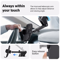 Crong Carclip Car laikiklis Dashboard and Windshield - juodas