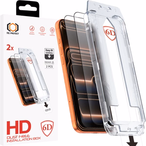 Tel Protect Dust-Free Easy Fit Full Glue 6D grūdintas stiklas skirtas Iphone 17 Pro Max juodas - 2 vnt.