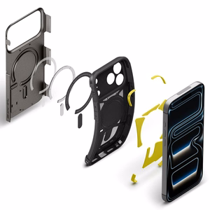 Spigen Tough Armor T MagSafe dėklas, skirtas iPhone 17 Pro Max / 18 Pro Max, grafito spalvos