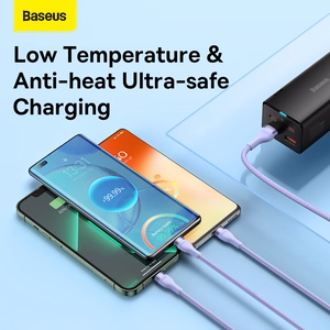 Baseus kabelis Flash Series II 3 in 1 - USB į Type C, Lightning, Micro USB - 100W 6A 1,2 metrai (CASS030005) violetinis