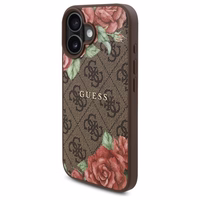 Guess GUHMP16SP4ROPEMCW iPhone 16 6.1" rudas/rudas kietas dėklas 4G Gėlių Raštas Magnetinis