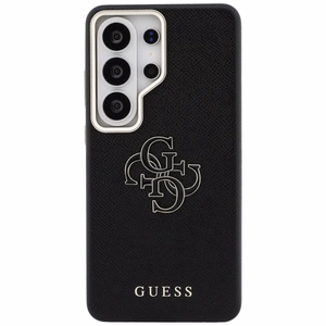 Guess dėklas Grained Big 4G Metal Logo for Samsung Galaxy S26 Ultra juodas
