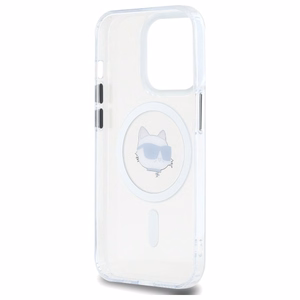 Karl Lagerfeld IML Metalinė Choupette galva MagSafe dėklas iPhone 13 - baltas
