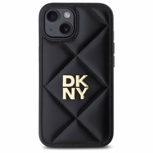 DKNY Quilted Stack Logo dėklas telefonui iPhone 15 - juodas